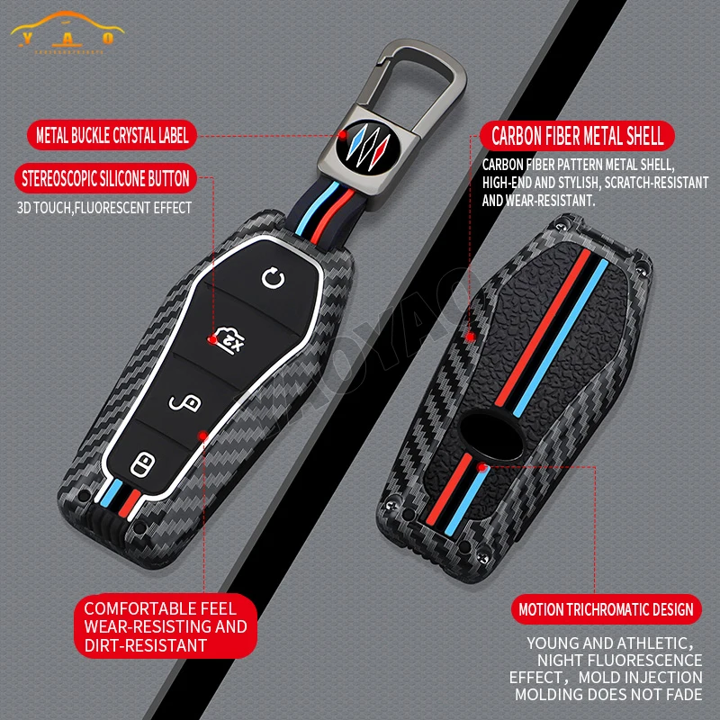 

2025 New Carbon Fiber Car Key Case Cover For BYD Qin Song Plus Chazor Dmi Tang Han Dmp ATTO3 Seal U Dolphin EV