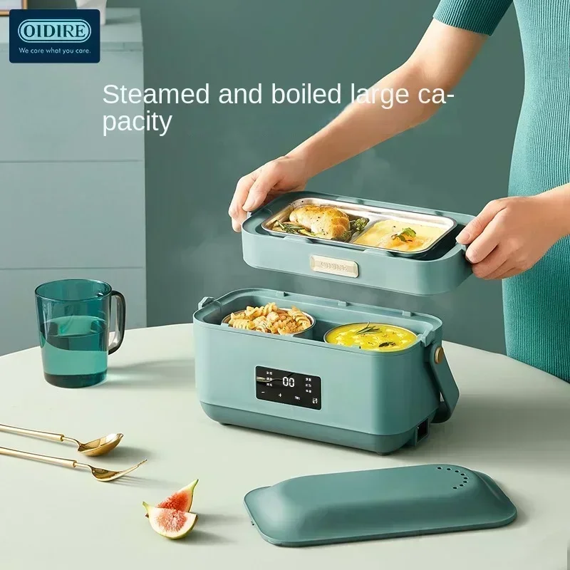 Electric Lunch Box, Three - layer Stainless Steel Liner, Cooking Insulation, Portable Rice Heater, Sealed and Fresh.