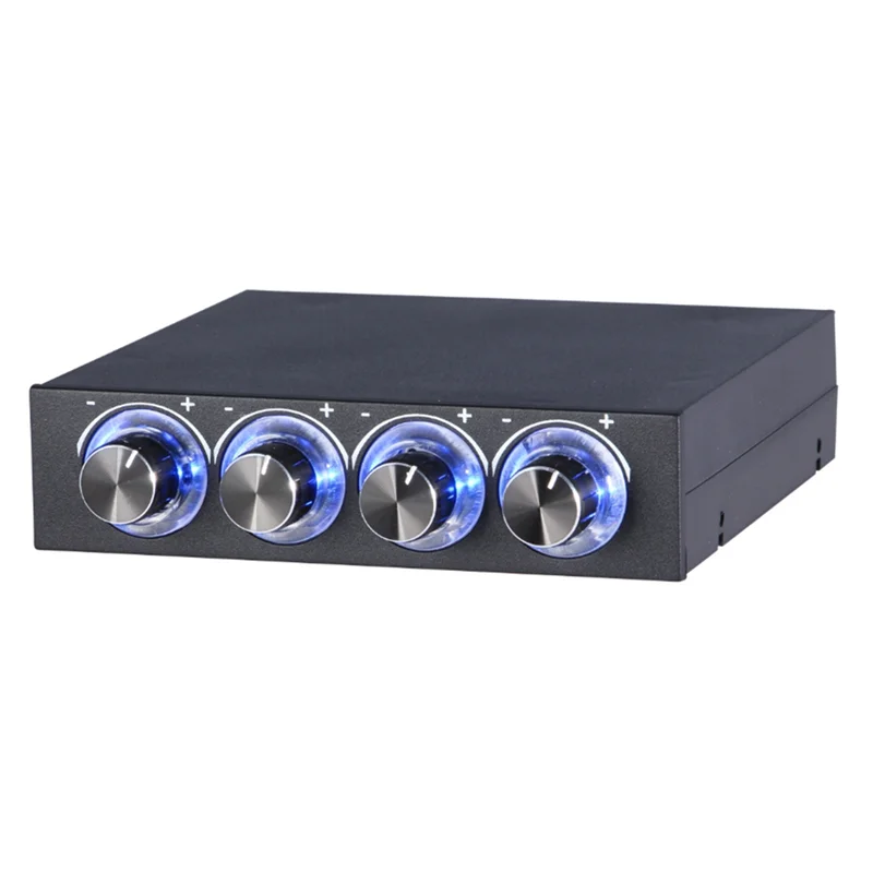 Praktischer Lüftergeschwindigkeitsregler, CPU-Controller, 4-Kanal-Bedienung, geeignet für Computergehäuse, CPU-Grafikkarte