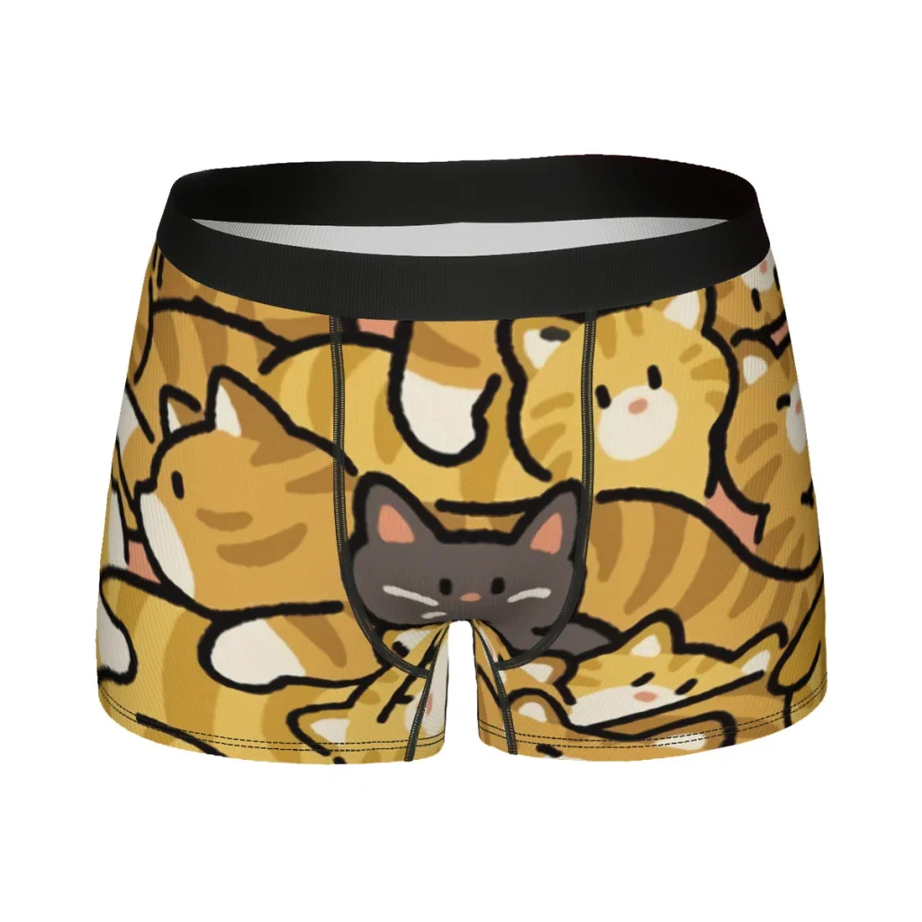 In the Middle of Orange Cats  Underpants Homme Panties Male Underwear Ventilate Shorts Boxer Briefs