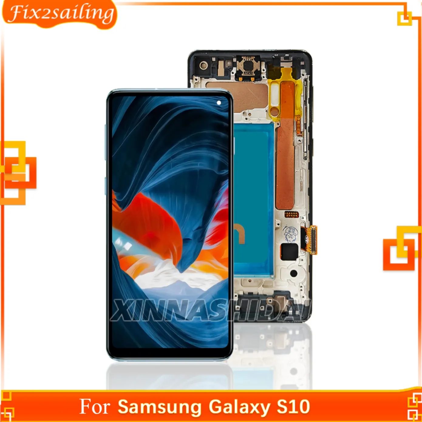 TFT Screen Display Touch Screen Digitizer Frame For Samsung Galaxy S10 SM-G973F SM-G973U SM-G973W Replacment  Assembly Parts