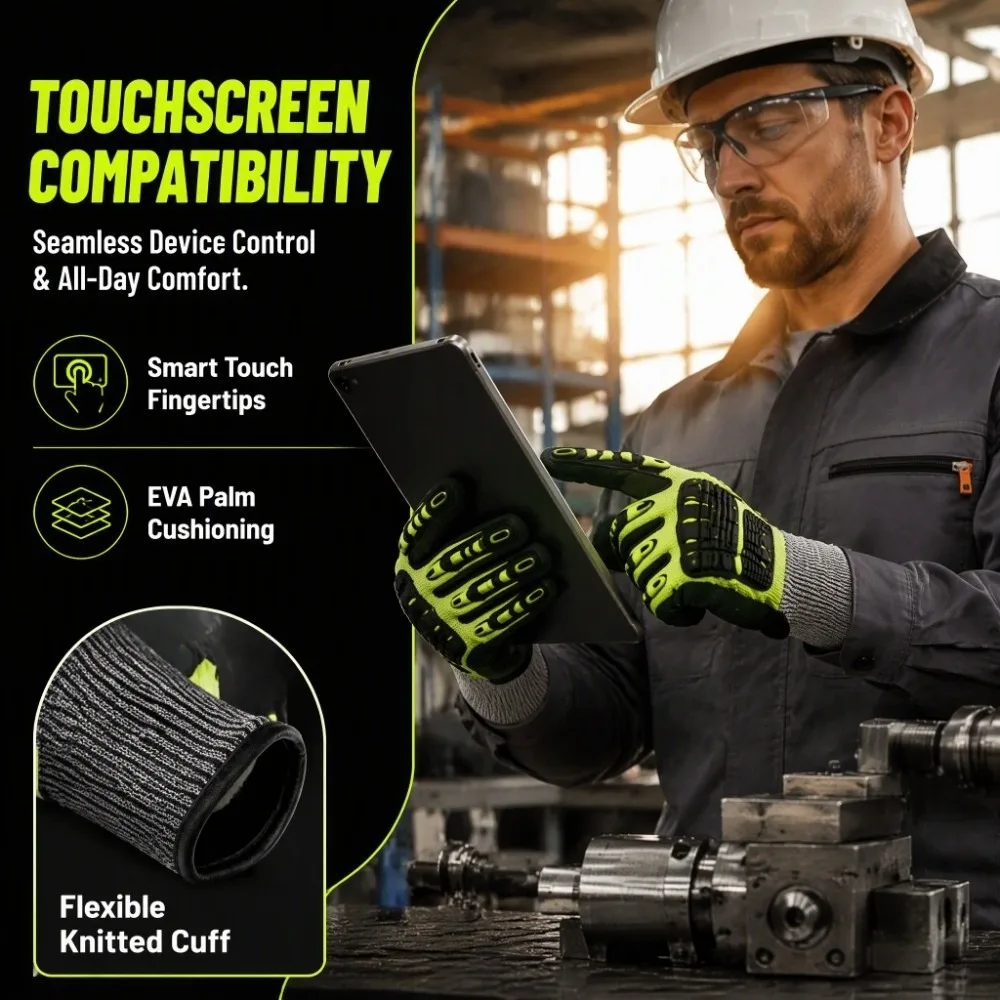 Safety Anti-cut Gloves Anti Vibration Oil-proof Protective Gloves Durable Anti Impact Safety Work Gloves Construction