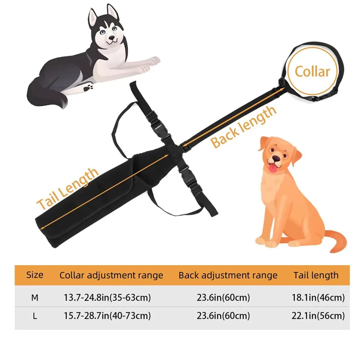 Adjustable Dog Tail Cover Protective Gear for Injury & Beauty Treatment Anti-Licking & Anti-Biting for All Breeds L