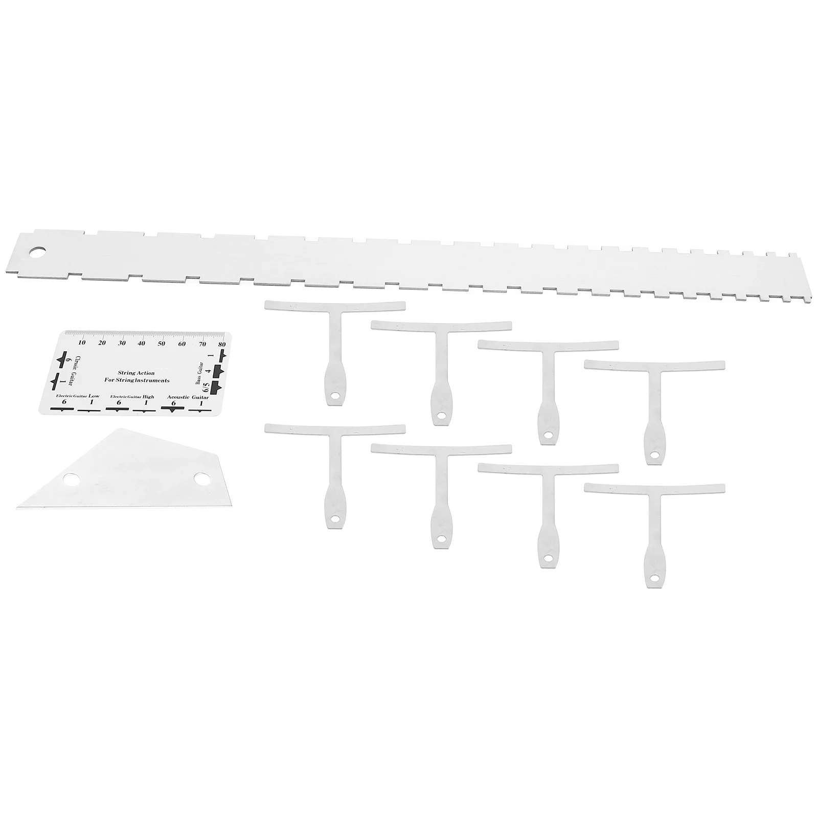 

12Pcs Guitar Tools Kit Luthier Radius Gauge String Action Ruler Fret Rocker for Bass Acoustic Electric Guitar Setup