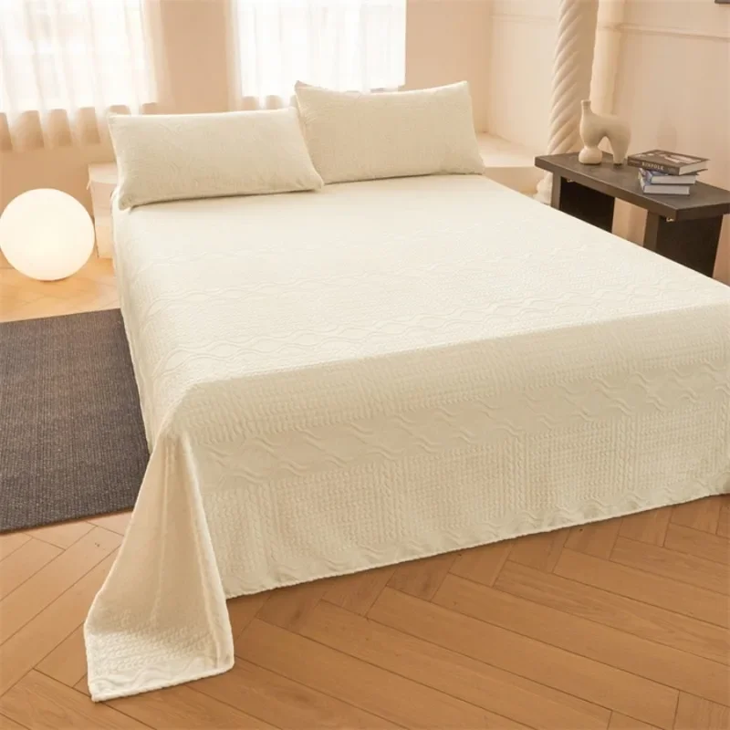 

2024 new carved milk fleece Class A maternal and infant grade skin-friendly and environmentally friendly bed sheet kit