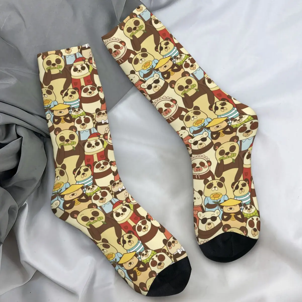 

Носки унисекс, забавные панды, красочные чулки в стиле аниме с животными, весенние носки корейского качества, графические велосипедные носки против пота