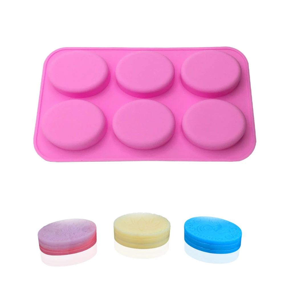 

1Pc 6 Cavity DIY Handmade Oval Silicone Mold for Soap Bar Egg Silicone Cake Molds Mooncake Mousse Molds Bakeware Cake Decoration