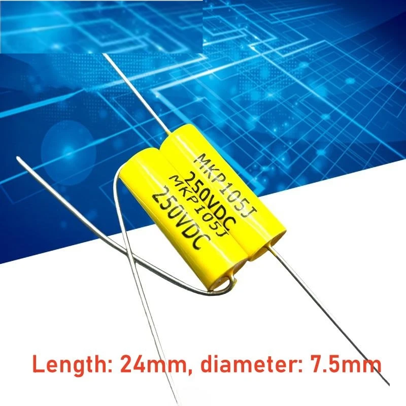 10PCS CBB MKP 105 1uf 1.0uf 250v 2E 100v Axial audio coupled poleless film capacitor