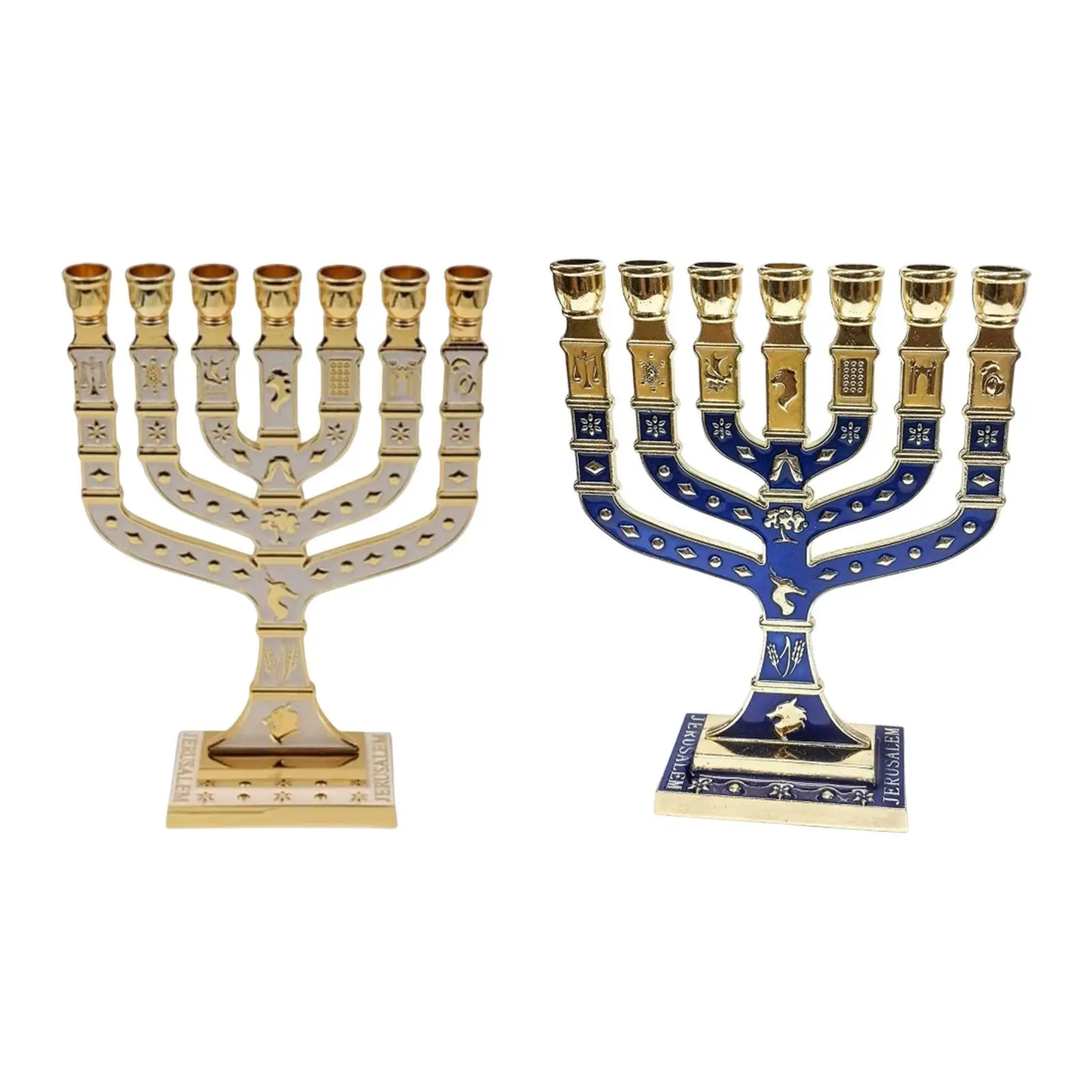 7 Branch Menorah Candelabrum Candle Stand for Living Room Festival Fireplace