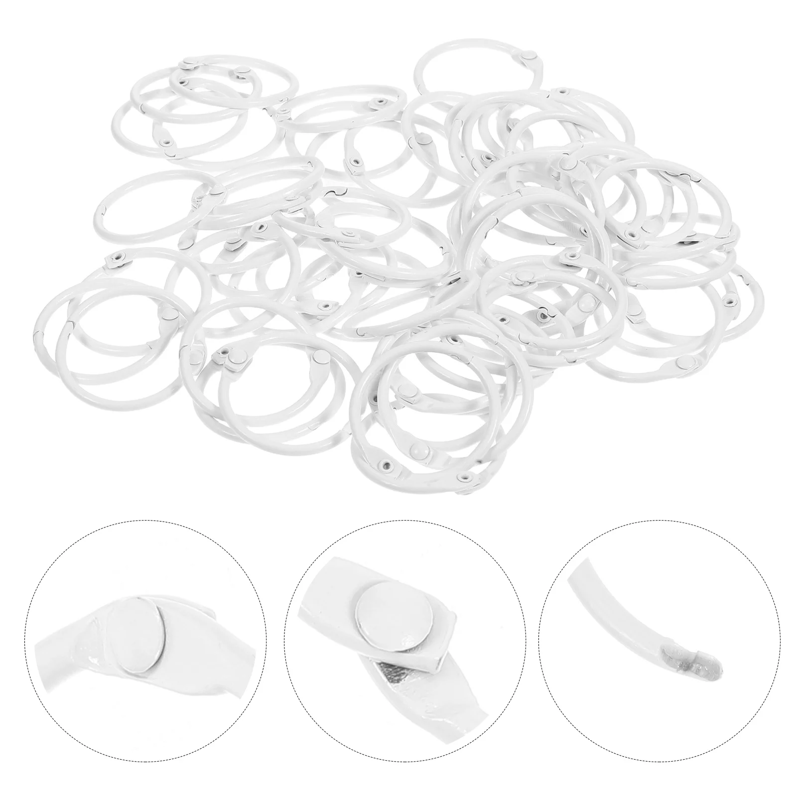 ห่วงเข้าเล่ม 60 ชิ้น ห่วงโลหะสำหรับเข้าเล่มแบบหลวม แฟลชการ์ด อัลบั้ม สมุดบันทึก บัตรดัชนี อุปกรณ์จัดระเบียบสำหรับสำนักงานและโรงเรียน