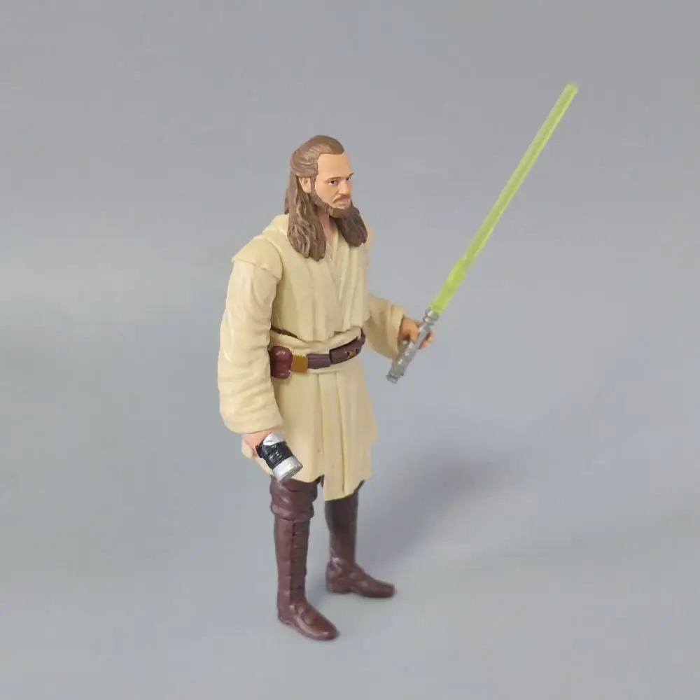 Hasbro Star Wars Qui Gon Jinn 3,75 pulgadas genuino a granel modelo defectuoso muñeca figura de acción regalo de cumpleaños