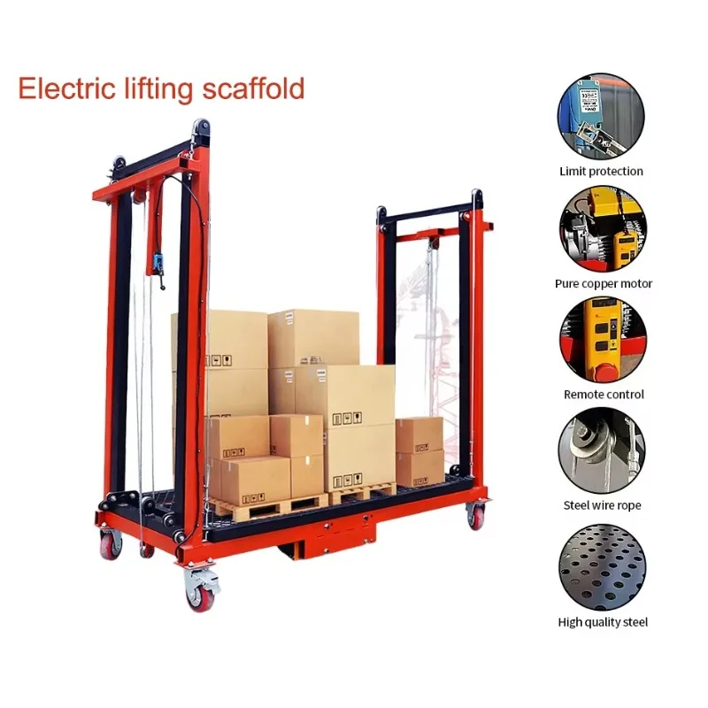 Электрический складной подъемник для леса, мобильная подъемная платформа длиной 1,5–12 метров с колесами, портативная и подходит для строительства.