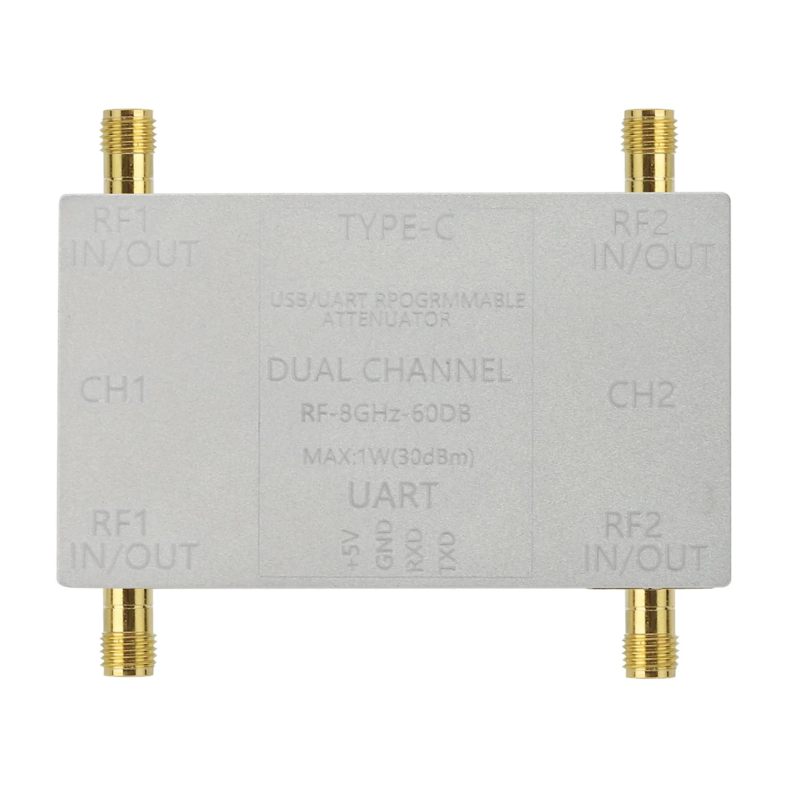 2026 LF-8GHz 60dB 50ohms  Dual Channel RF Attenuator Module with SMA Female Connector Offline Main Control Module and TTL Cable