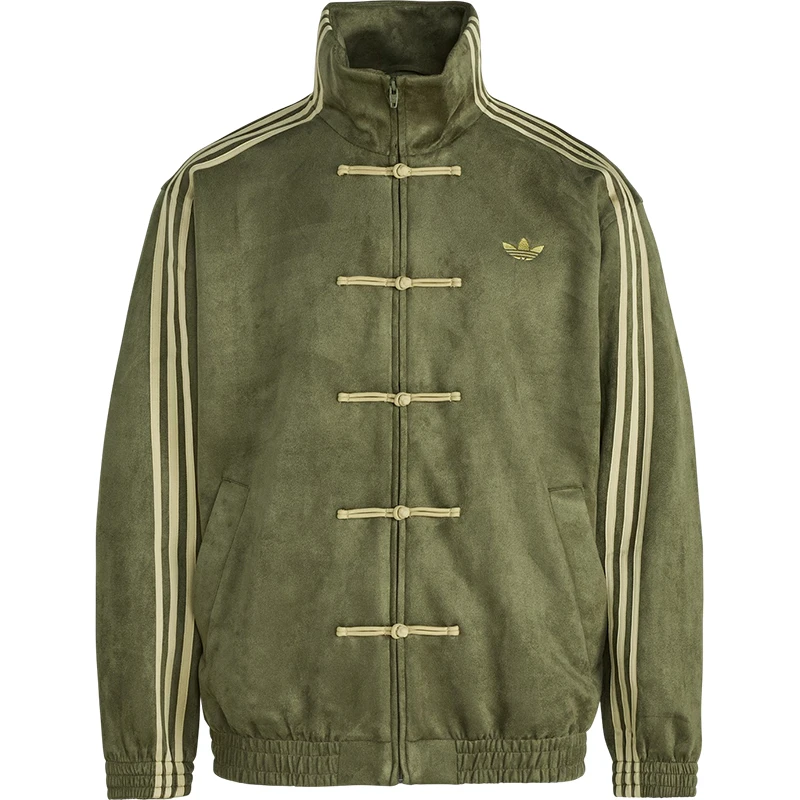 Adidas genuine clover men's and women's new Chinese style fashionable stand up collar jacket KT3847 image 5
