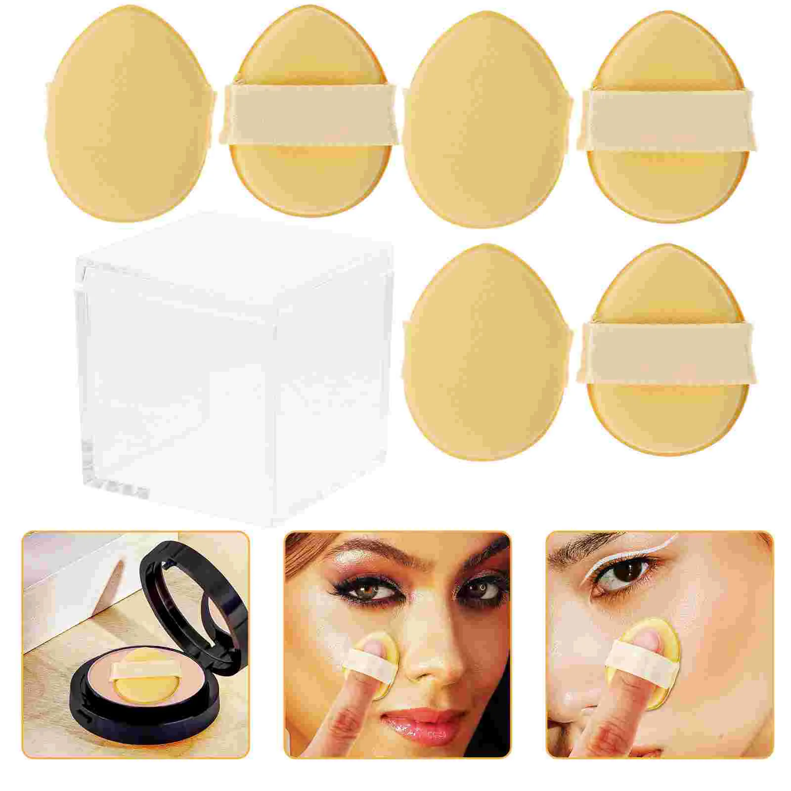 6 Pcs Mini Finger Puff Powder Sponge Make up Cosmetics Puffs Sponges for Face Makeup Tools Foundation