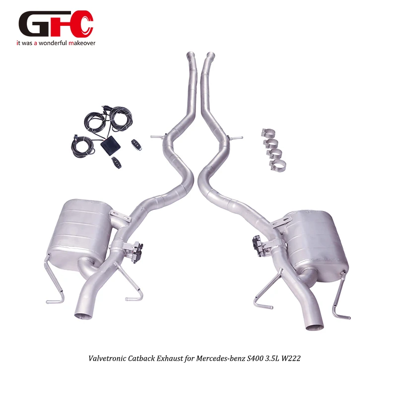 

2016 Mercedes-Benz 3.5L W222 Cat-Back Exhaust System 304 Stainless Steel Electronic Valve Exhaust pipes