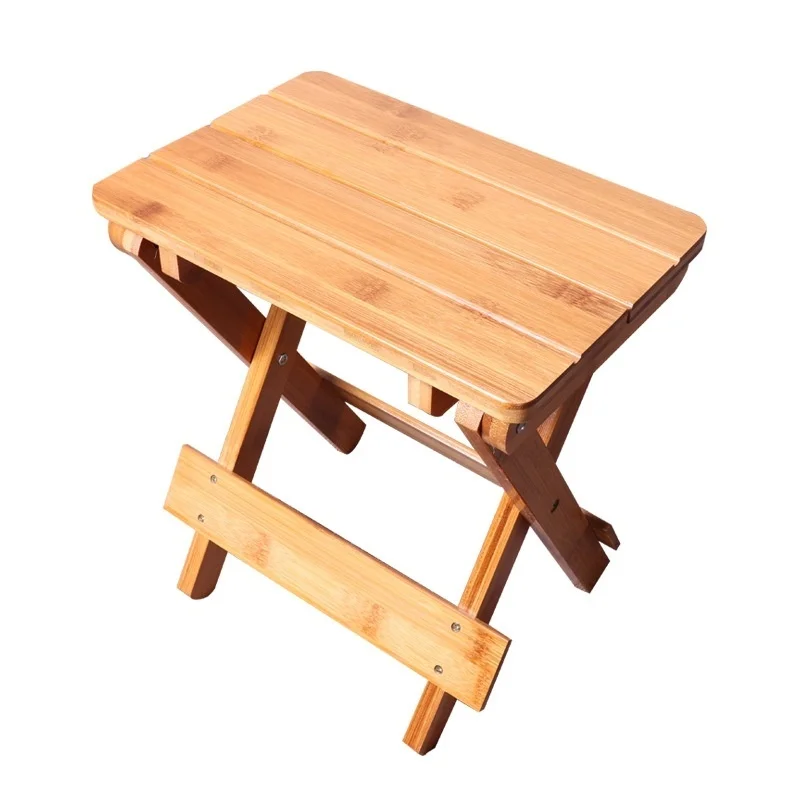 Bamboo folding stool solid wood children portable folding stool foldable stool small stool adult low stool household