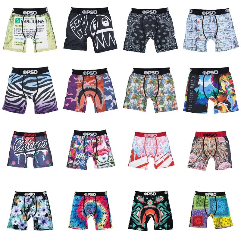 1Pcs Men Underwear Breathable Nylon Men\'s Boxer Briefs Fashion Printed Mens Underpants Man Panties Sexy Men Trunks Boxershorts