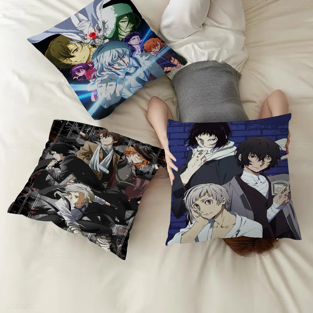 Bungou Stray Dogs Anime Pillowcase Toon Gift Cushion Cover Bedroom Home Sofa Chair Seat Decor Pillow Case