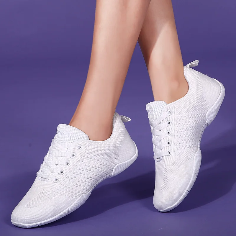 Flying Weave Breathable White Women Cheerleading Dance Shoes Children Gymnastics Sneakers Girls Boys Training sports shoes