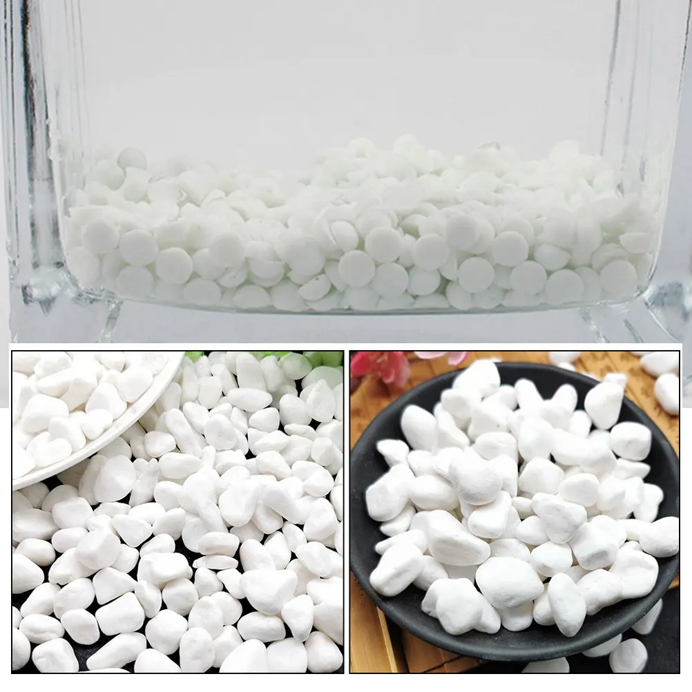 1Set Small White Decorative Stones for Aquariums Terrariums Plant Pots Gardens Landscaping Vases DIY Craft Gravel Rocks Decor view 3