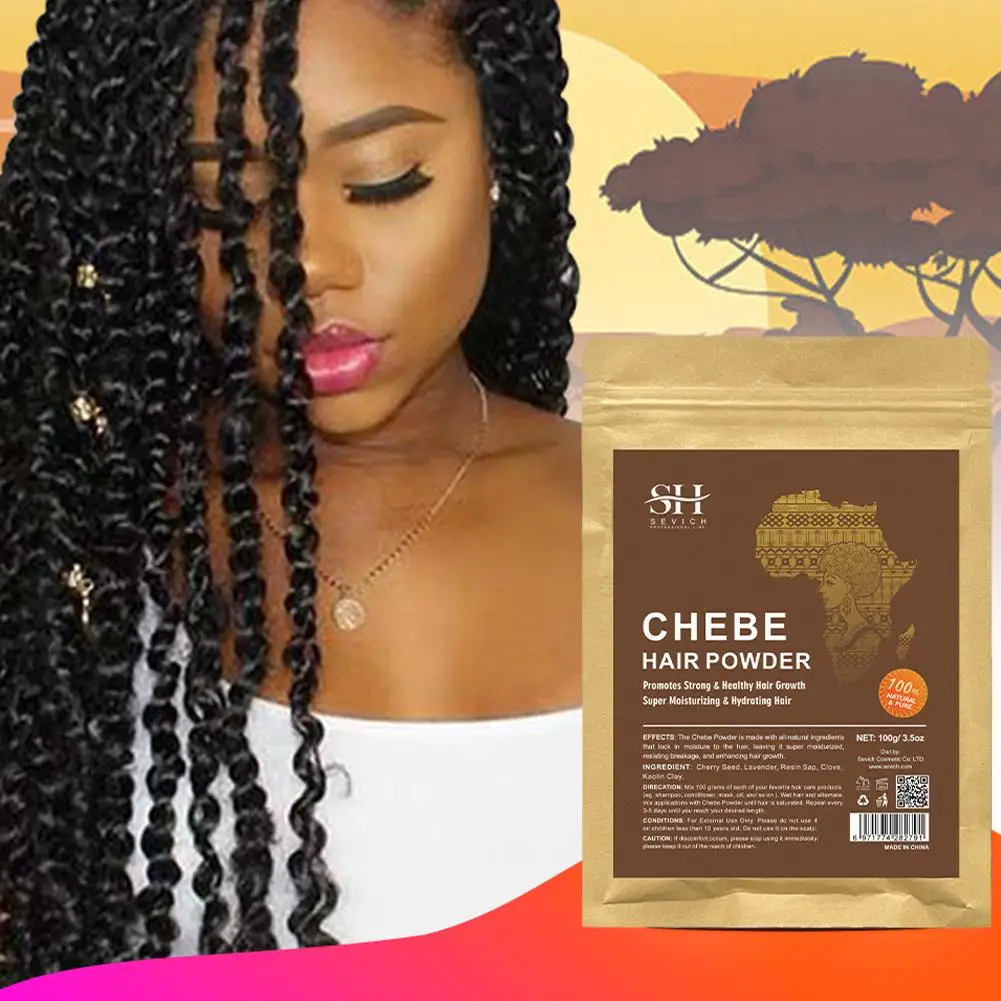 New 100g Chebe Powder Africa Women Traction Alopecia Men Spray Rid Loss Get Treatment Wig Hair Treatment Oil Of R6O1