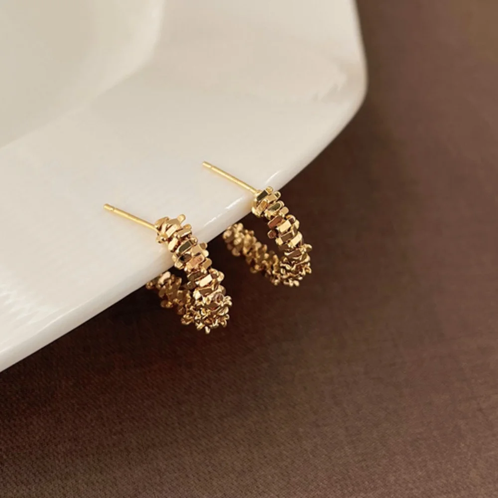 Vintage Unregelmäßige C Form Kupfer Tropfen Ohrringe Einfache Gold Farbe Frauen Ohrringe Fashion Party Schmuck Zubehör Geschenke