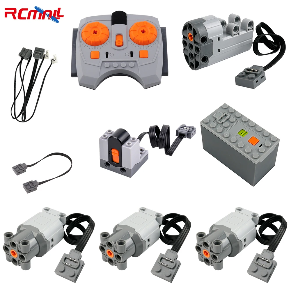 MOC 9pcs/set Power Group Technology Building Blocks Motor Battery Box Infrared Speed Controller Receiver PF Blocks 88003 88004