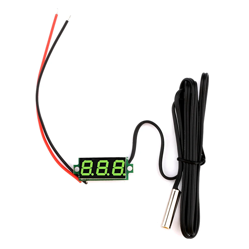 DC 4-28V LED Digital Thermometer Temperature Sensor Detector With Waterproof NTC Metal Probe Blue/Green/Red/White/Yellow Display