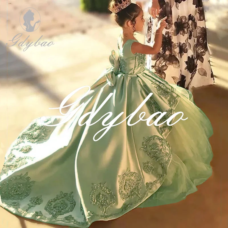 New Princess Girls Dress 2022 Summer Lace Bridesmaid Party Dress Flower Costume Kids Dresses For Girls Wedding Dress Vestido