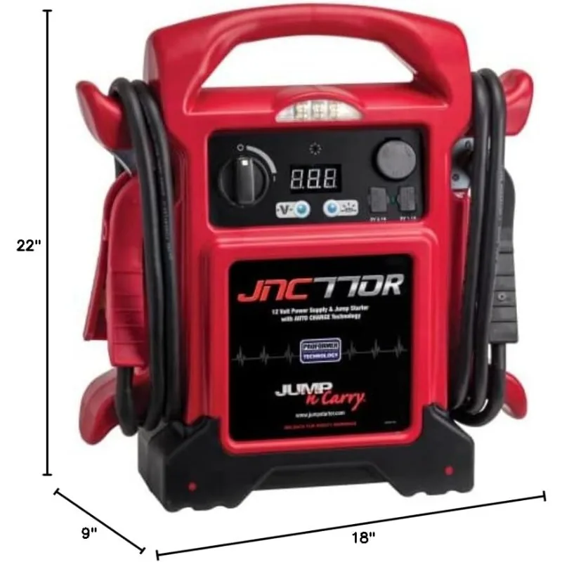 Arrancador de salto de 12 voltios Jump-n-carry JNC770R 1700 Peak Amp Premium, Rojo