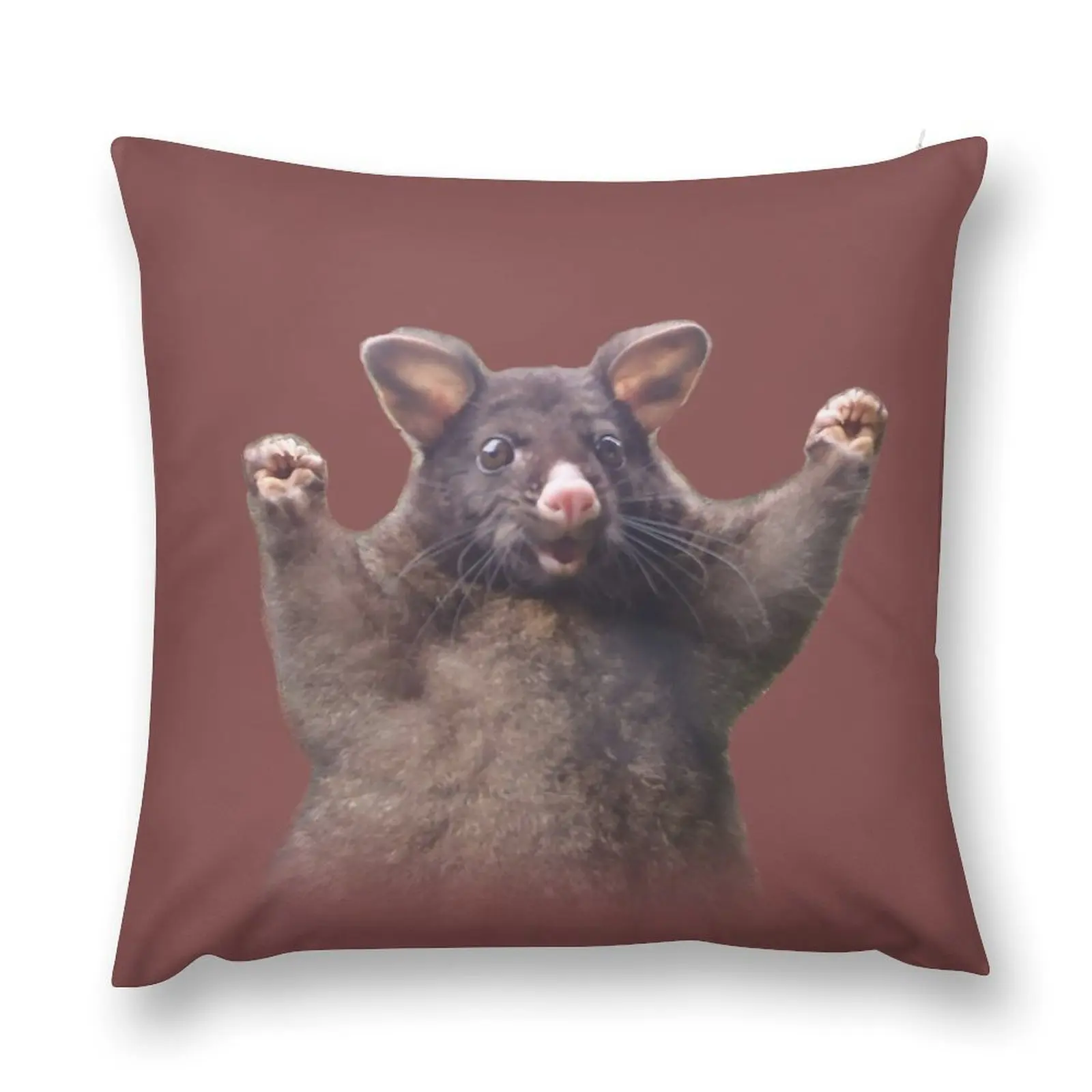 wahoo rat - positive possum meme Throw Pillow Pillow Covers Decorative Pillow Cases