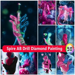 5d Diy AB Diamond Painting New 2024 Kits Embroidery Comic Lore Olympus Art Mosaic Rose Hand Couple Cross Stitch Home Decor Gift