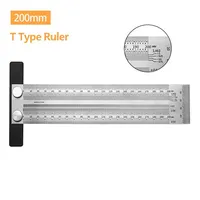 1PC Stainless Steel Ruler Hole Ruler Carpenter Line Crossing Ruler Square Ruler Carpenter Ruler T Shaped Ruler