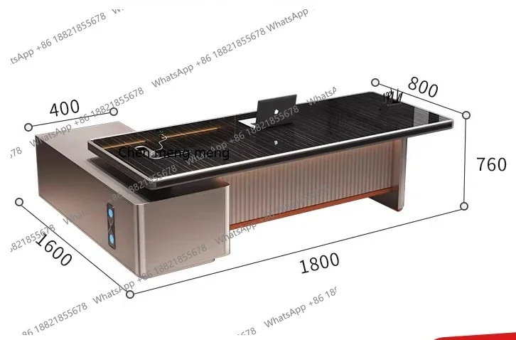 d178 Simple modern desk, office desk, desk and chair combination manager, president desk