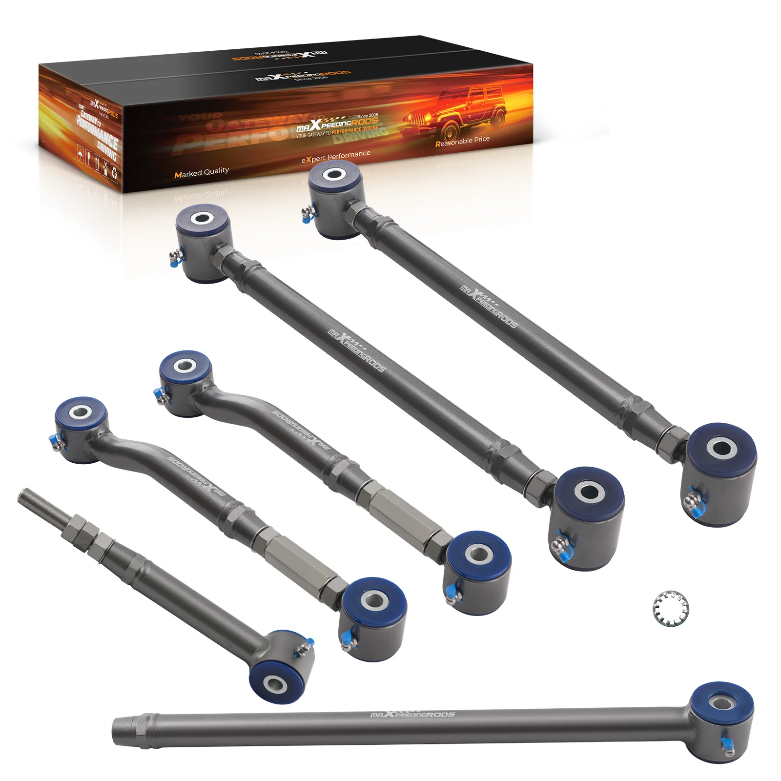 MaXpeedingrods 5pcs Adjustable Rear Control Arms & Rear Track Bar For GMC Yukon 2007 2008-2014