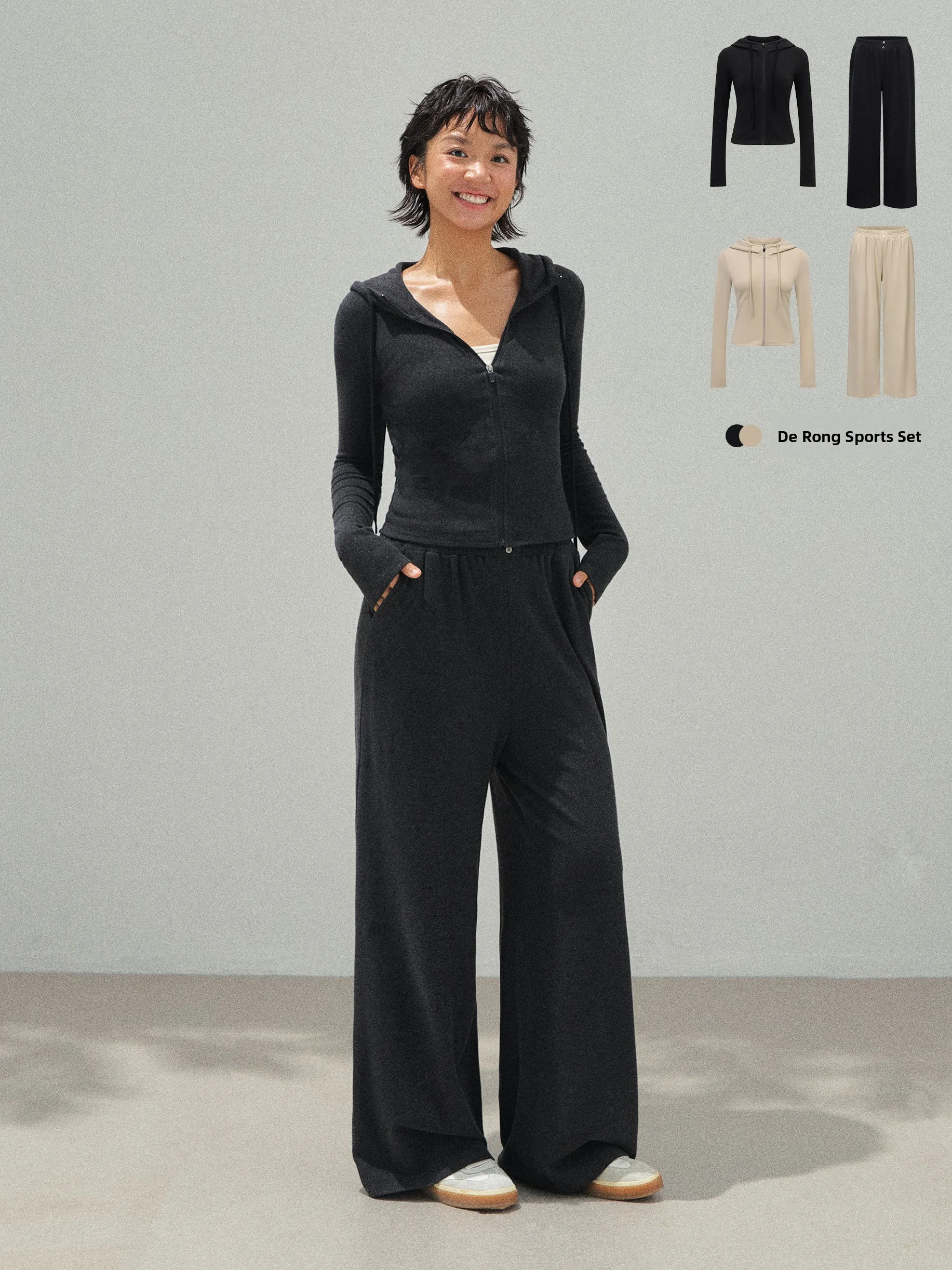 

Ariseism American Retro Sle Women's Sportswear Set Long Sve Zipper Fit Pants And Jaet Two-Piece Suit for Autumn Casual