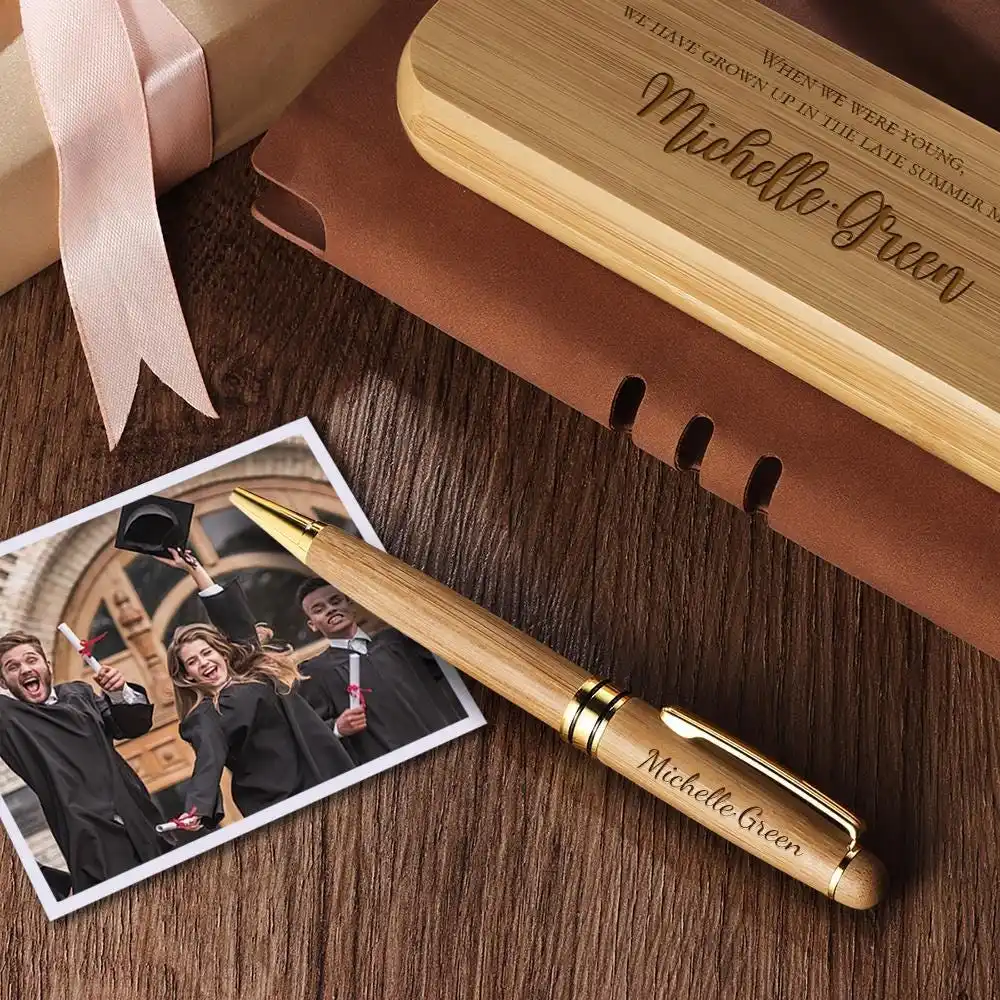 

Personalized Maple Wood Handle Ballpoint Pen Signature Pen Custom Business Office Pen With Maple Wood Pen Box Wedding Gift