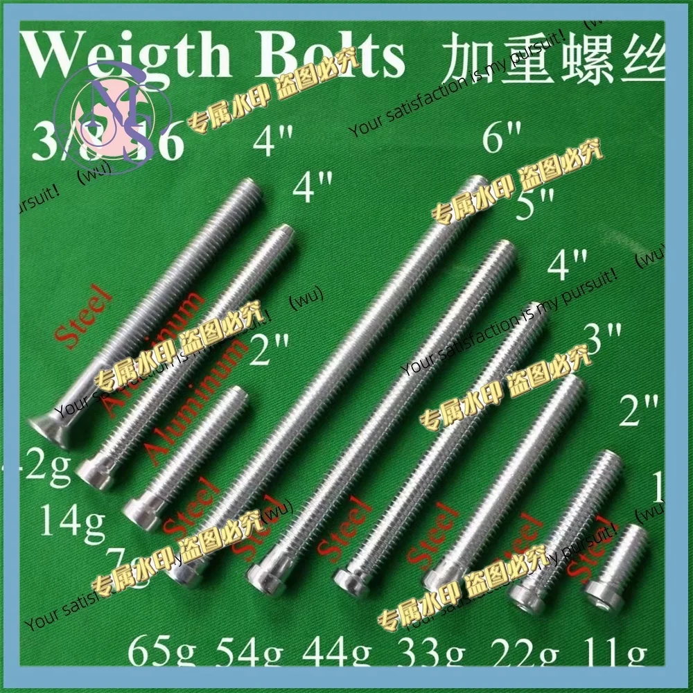 3pcs Pool Club Weight Bolts for 1st Generation EXC AXI EC7 Tri-Cushion Pool Clubs