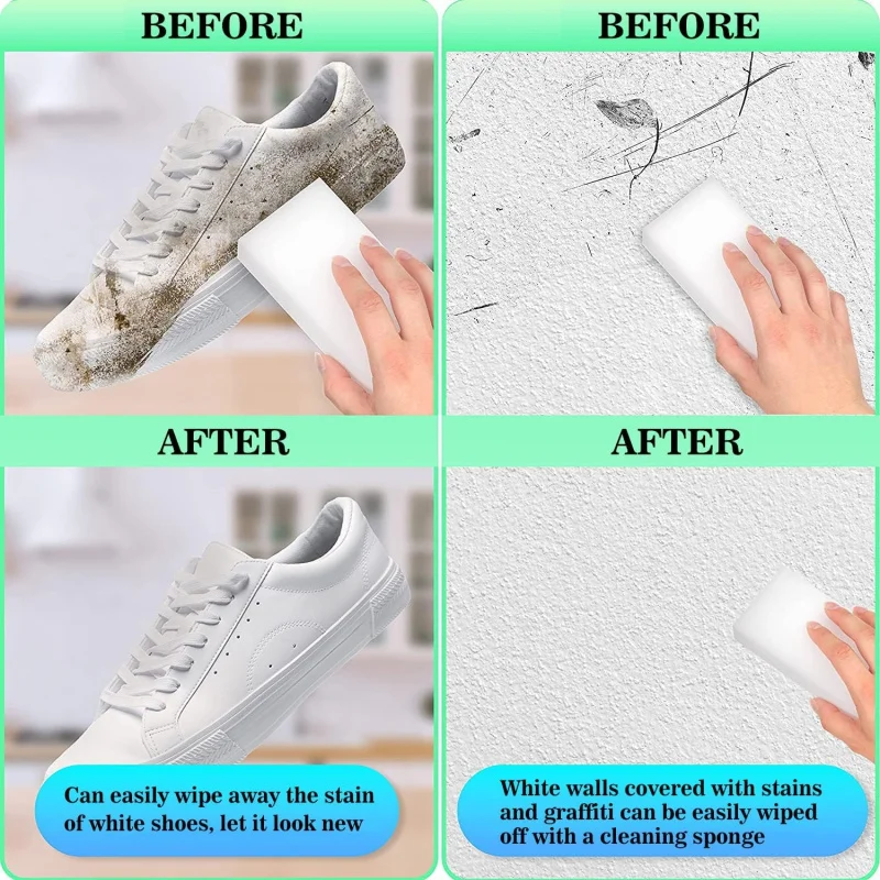 100Pack Magic Sponge Eraser, Melamine Sponge Foam, Multi-Functional Household Cleaning Sponges for Dish, Bathroom, Bathtub,Cup - view 4