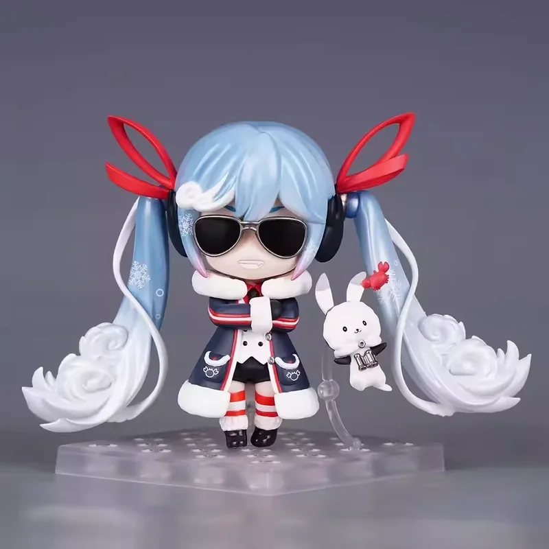 1800 Snow Hatsune Miku Posable Interchangeable Face Action Figure Collectible Model Desktop Ornament Collectible Model Doll Gift view 3