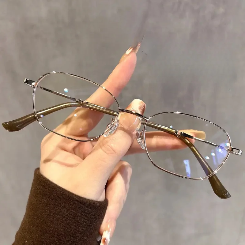 Korean version of the simple oval shape women middle-aged and young anti-blue reading glasses