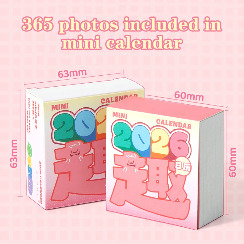 

Новый мини-календарь на 2026 год, ежедневный планировщик на 365 дней, отрывной календарь для офиса, школы, дома, настольный органайзер, блокнот, подарок для студентов