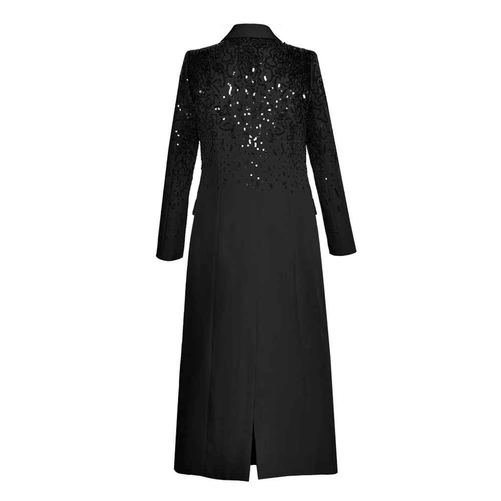 TWOTWINSTYLE Solid Embroidery Elegant Trench For Women Lapel Long Sleeve Spliced Double Breasted Slimming Coats Female Fashion