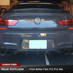 Rear Diffuser fits for BMW F06 F12 F13 M6 2013-2018 Carbon Fiber Bumper Cover Lower Lip Spoiler Valance Protector FRP Primer