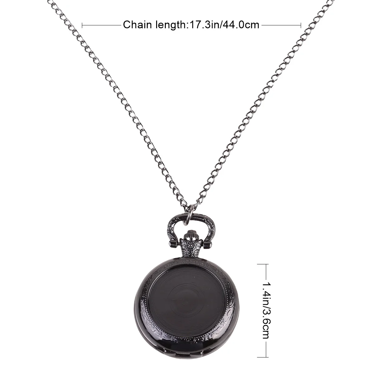 خمر ساعة الجيب السوداء قلادة قلادة الرجعية التصميم الإبداعي العمل Timekeeper هدية أنيقة للرجال والنساء