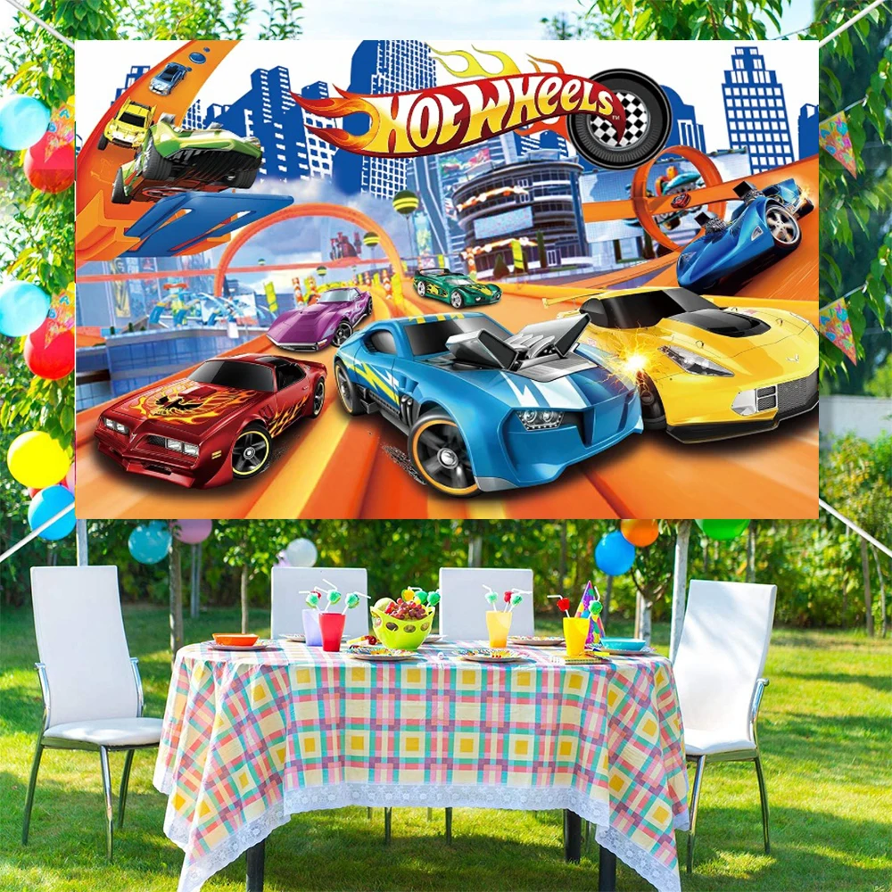 Racing Auto Motorrad Thema Junge Geburtstag Hintergrund Kinder Geburtstag Party Dekoration Banner Hot Wheel Fotografie Kulissen