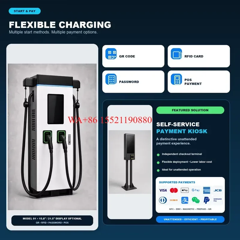 WMWMNU for Xiaochong DC Fast EV Charger Model 01 Floor Standing 60 240kW Dual Port Charging Station with 15.8 Inch Touch
