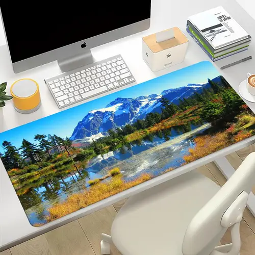 Imagen 2 del producto Alfombrilla de ratón grande XXL para Gamer, alfombrilla de teclado personalizada para ordenador, hermoso paisaje natural, alfombra suave para oficina y ordenador portátil