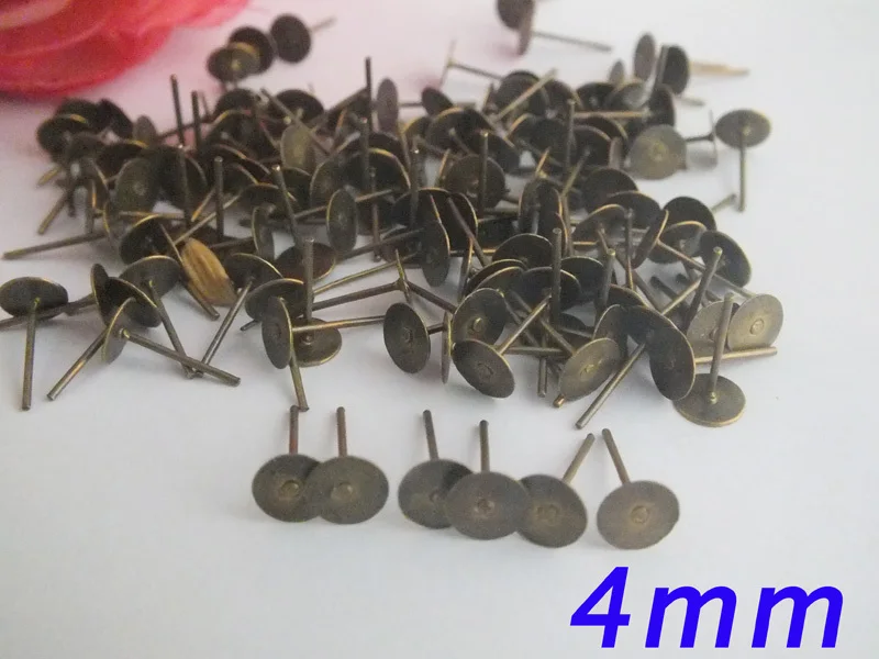 

2000pcs/lot Antique Bronze Round Cabochon Settings ,Earring Findings 4/5/6/8/10mm